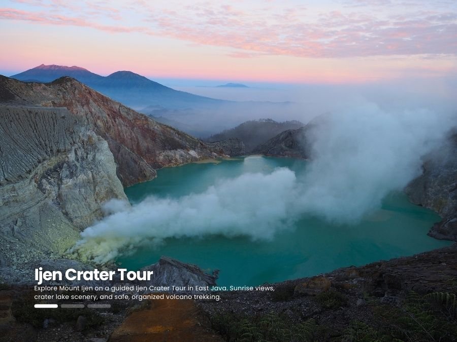 Mount Ijen during dry season with clear skies and stable hiking conditions