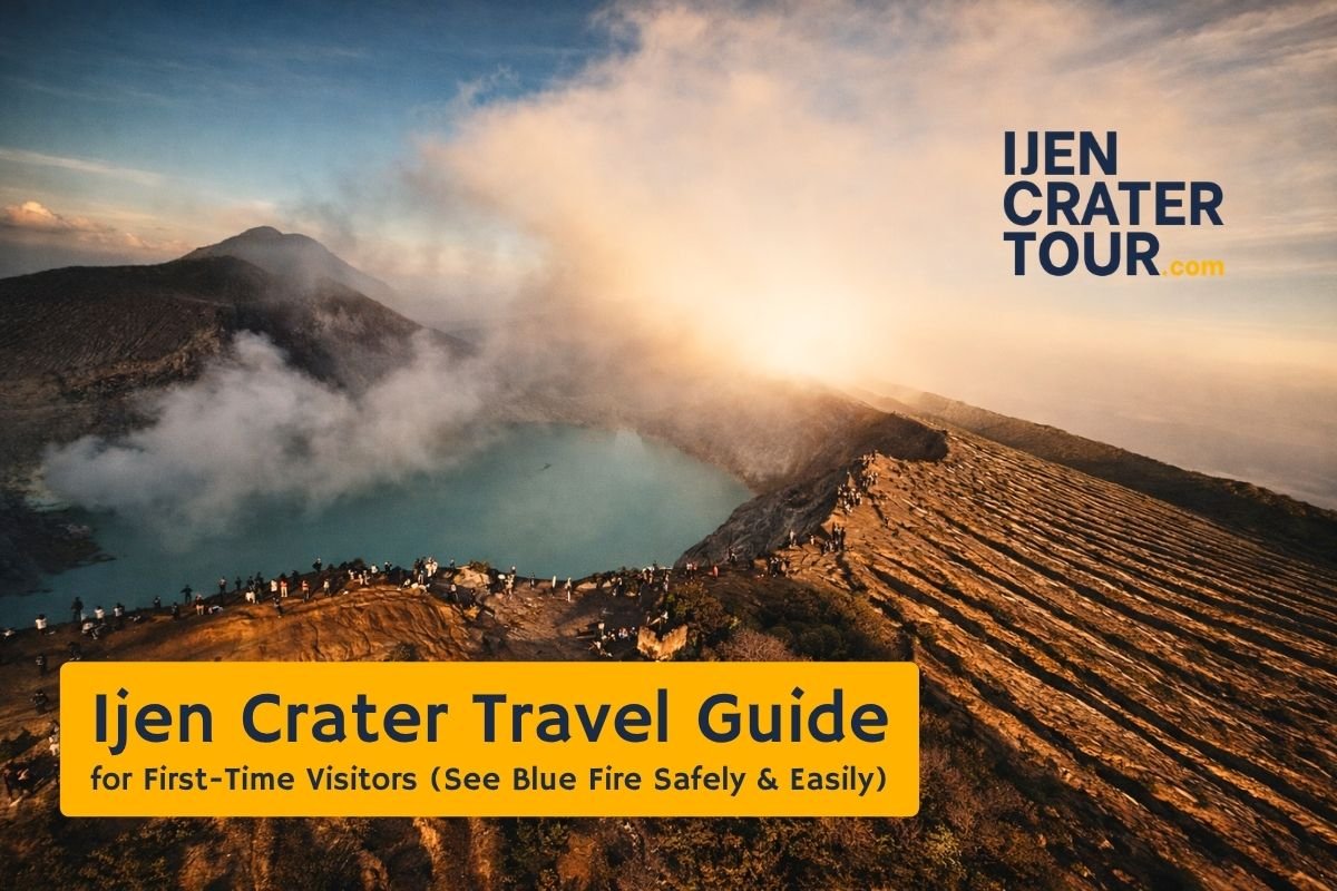 Ijen Crater blue fire at night East Java Indonesia