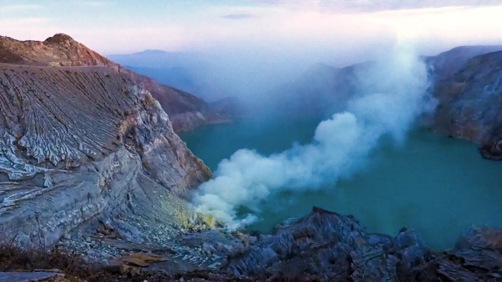 Kawah Ijen Acid Lake The turquoise acidic lake of Kawah Ijen inside the caldera