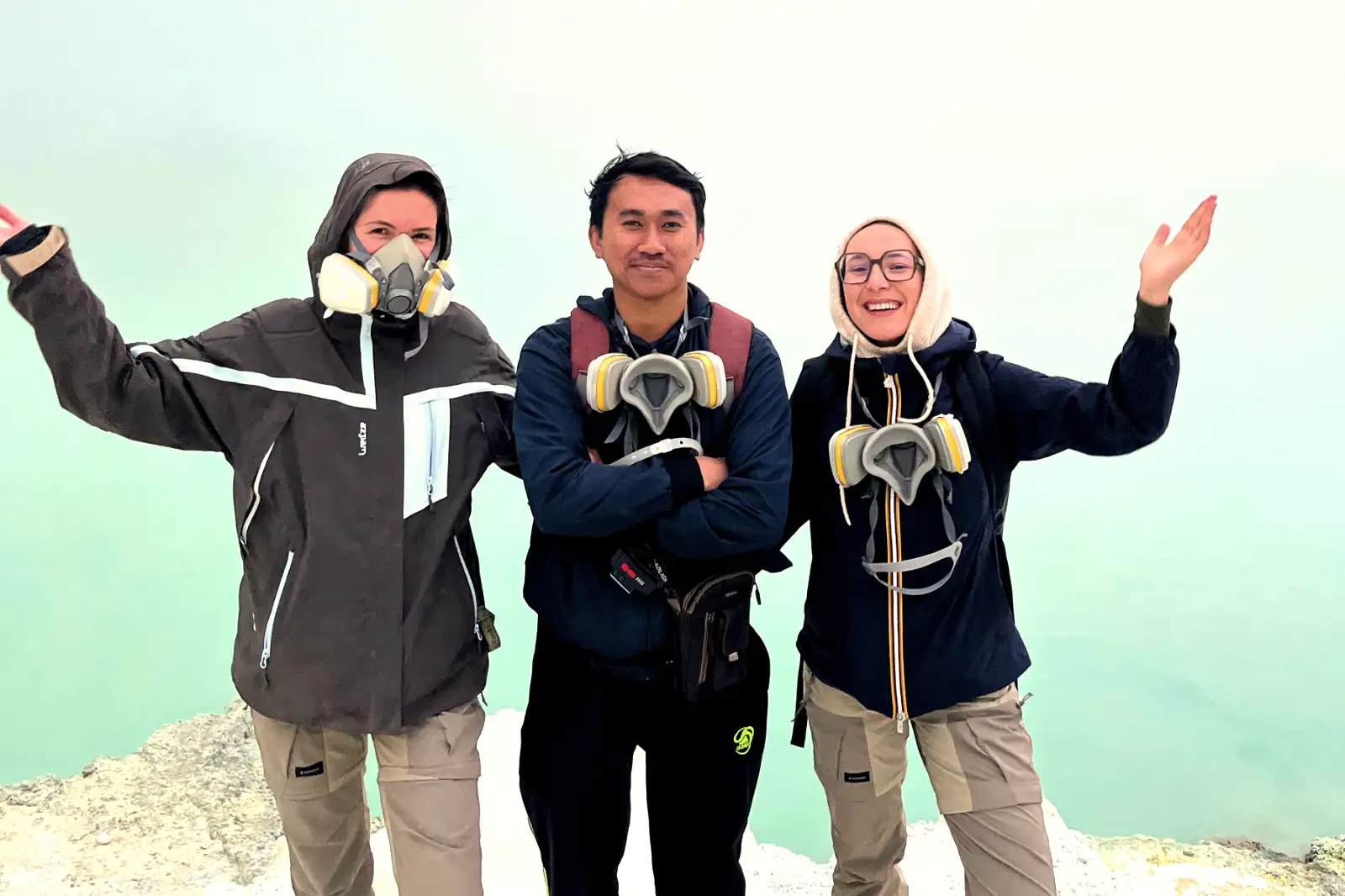 Hiking trail at Mount Ijen during the early morning hours